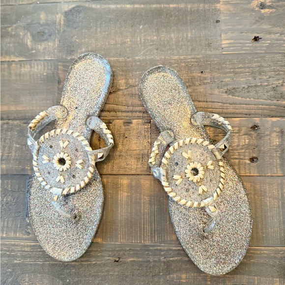 Jack Rogers Silver Glitter jelly Sandals size 8 - Picture 1 of 5